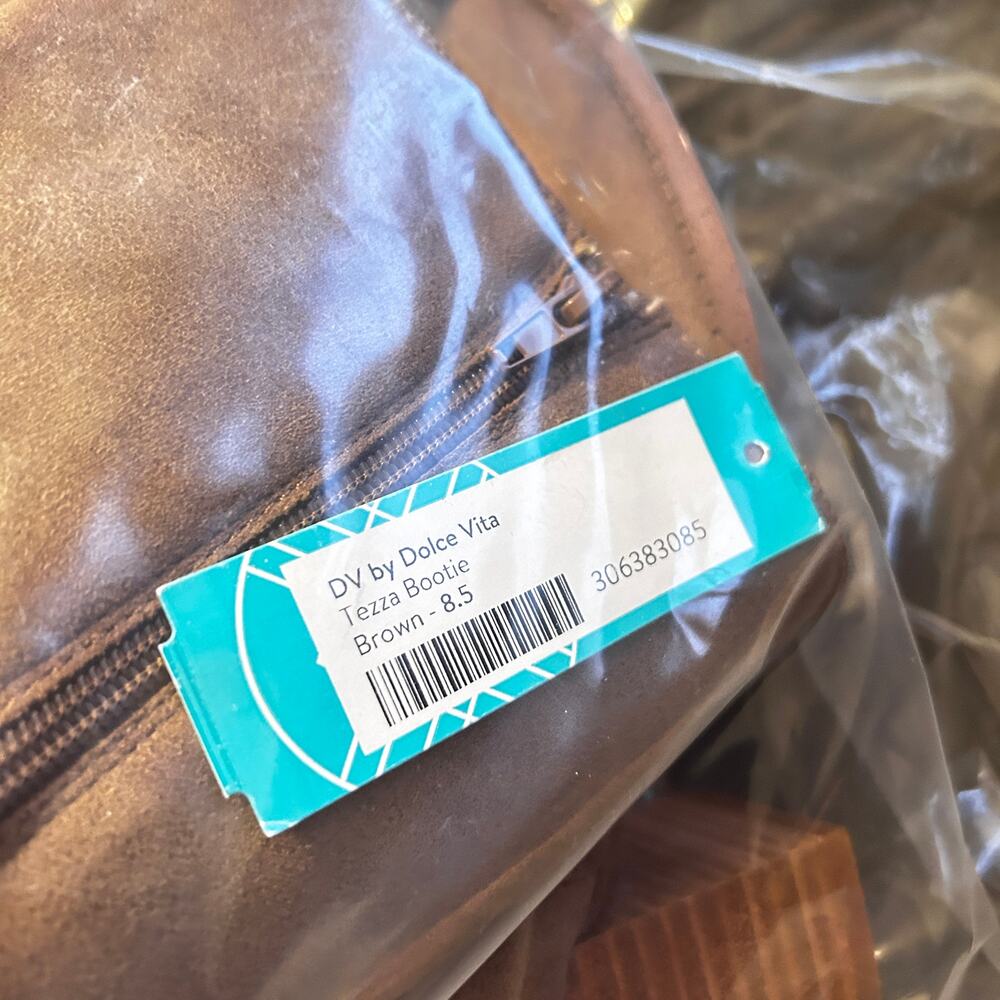 DV Dolce Vita Tezza Western Boots 8.5 NWT Vegan Suede Tan Mid Calf Heel - Picture 6 of 6